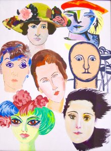 Just One Look, gouache on paper