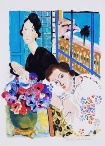 Just the Two of Us, gouache on paper