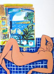 Long Hot Summer, gouache on paper